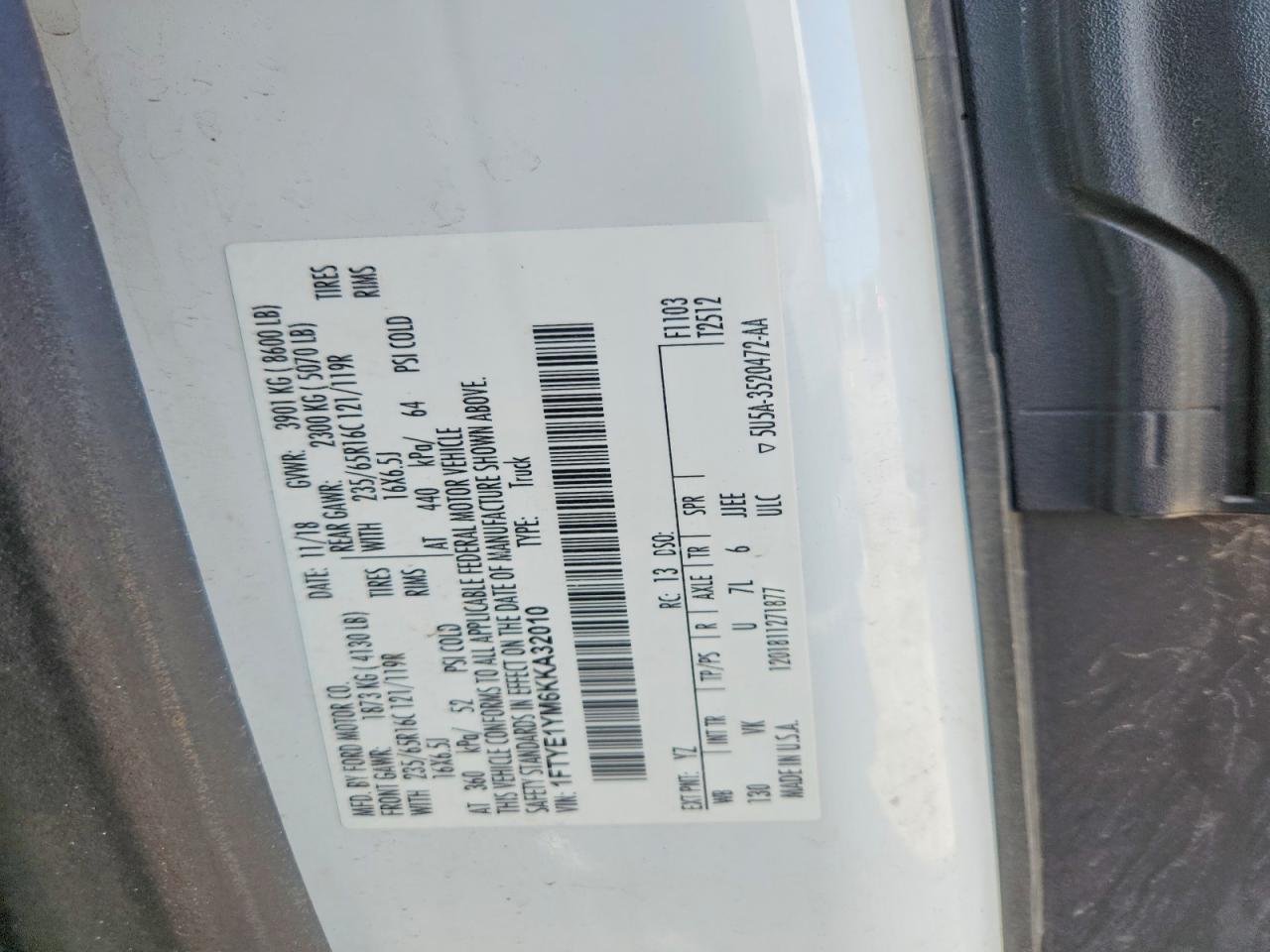 2019 FORD TRANSIT