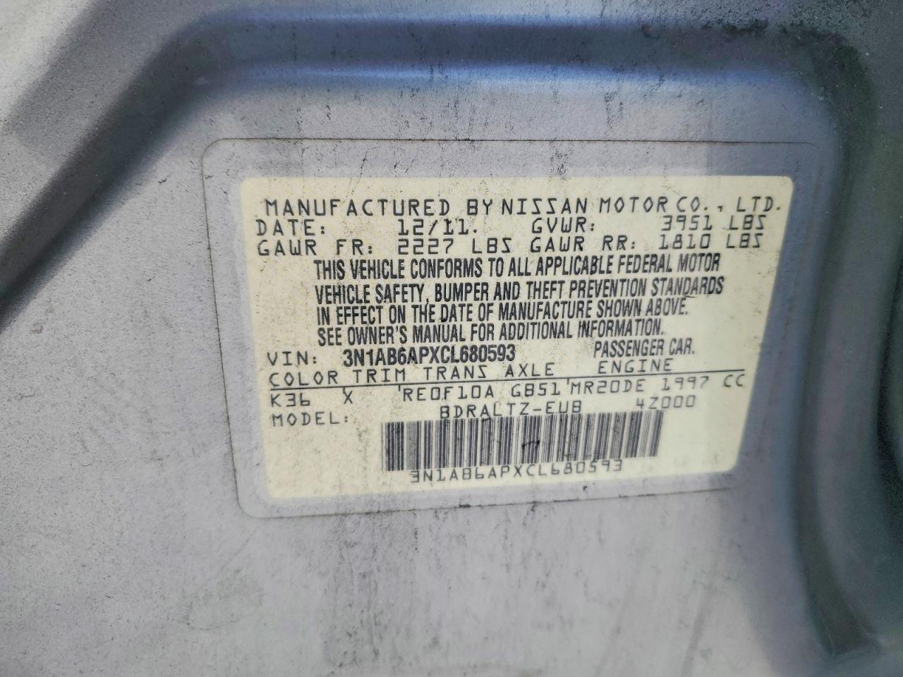 2012 NISSAN SENTRA