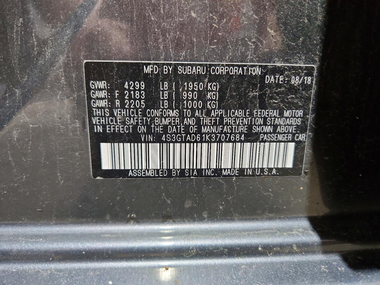 2019 SUBARU IMPREZA