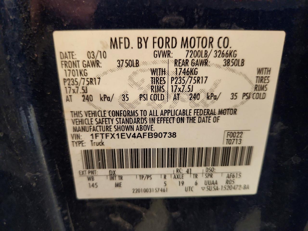 2010 FORD F150