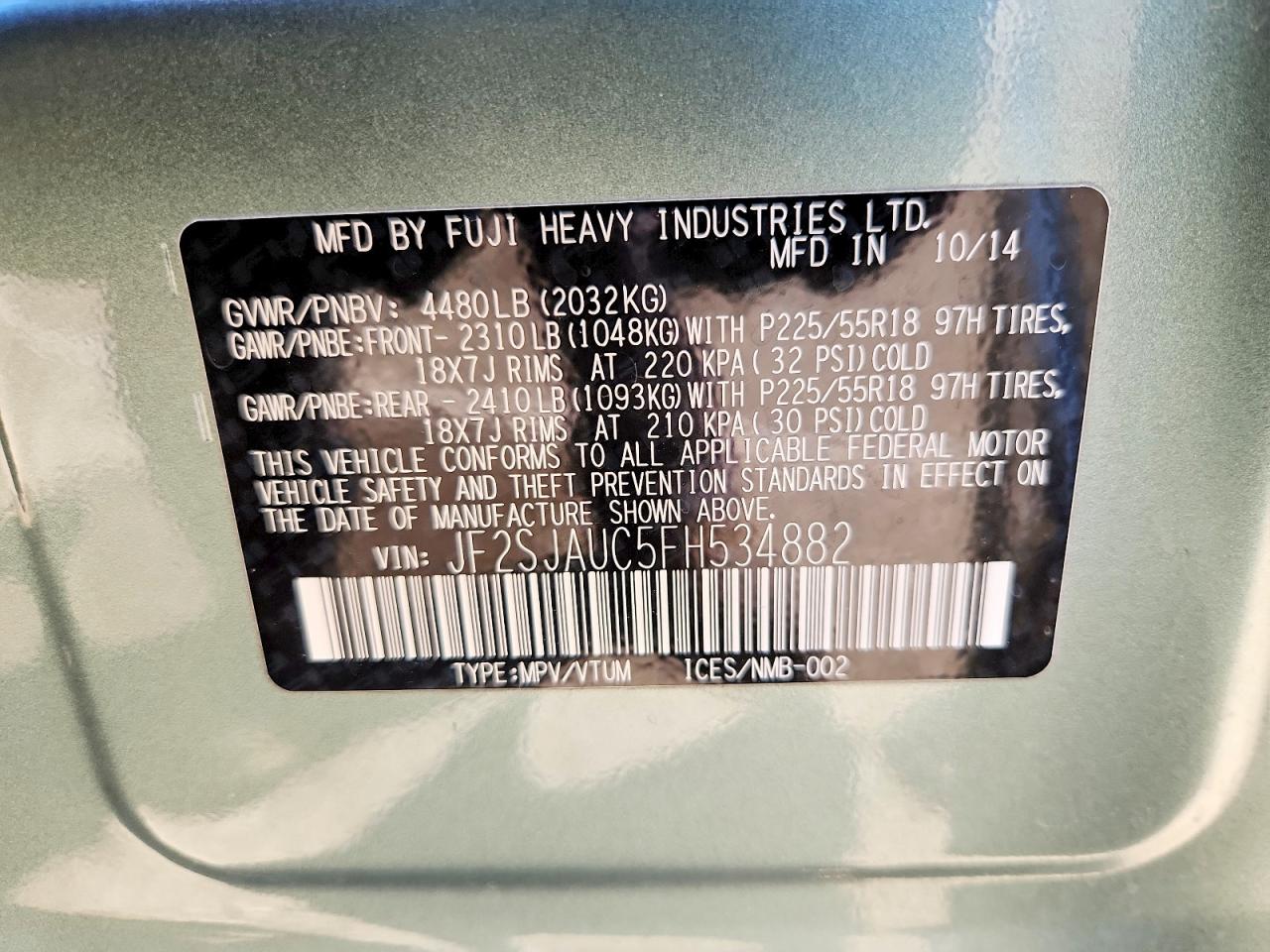 2015 SUBARU FORESTER