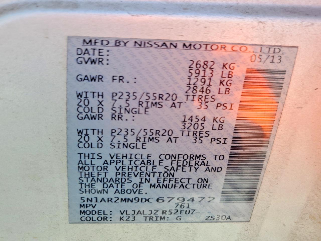 2013 NISSAN PATHFINDER