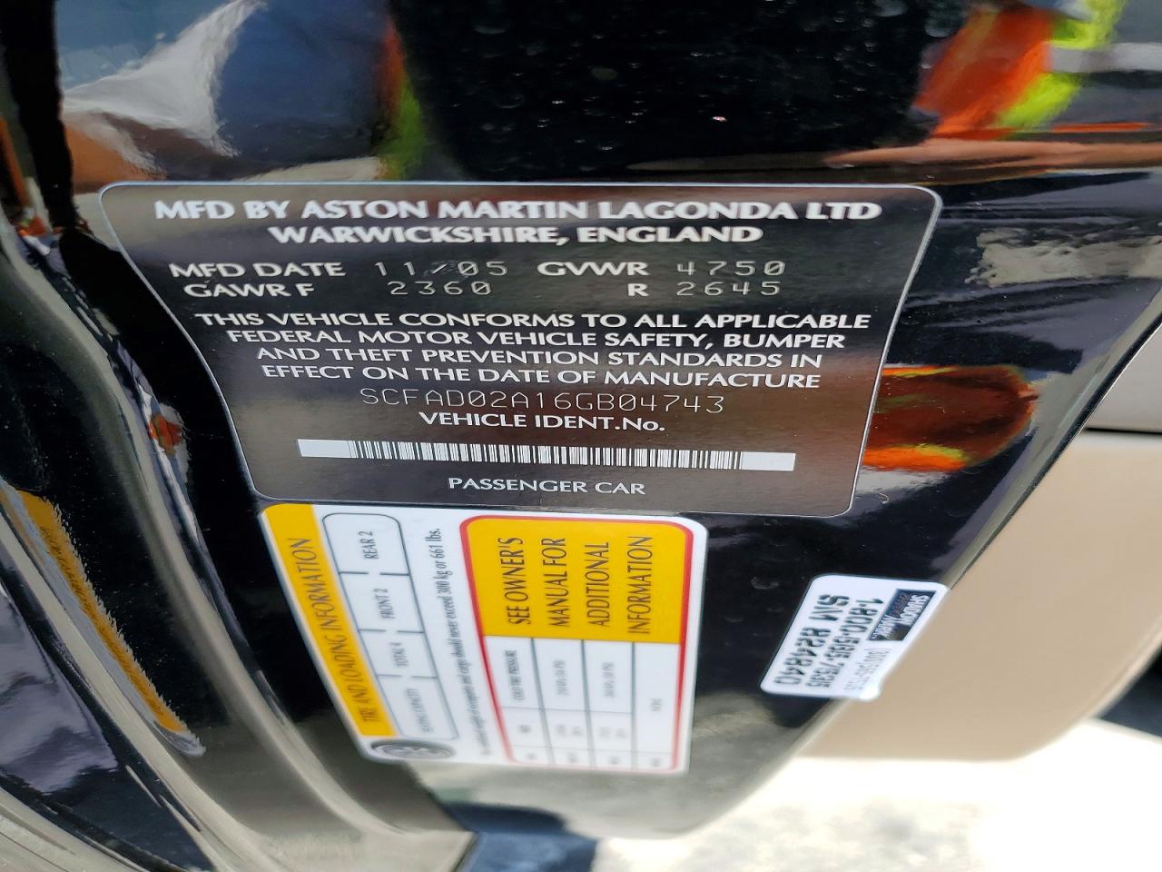 2006 ASTON MARTIN ALL OTHER