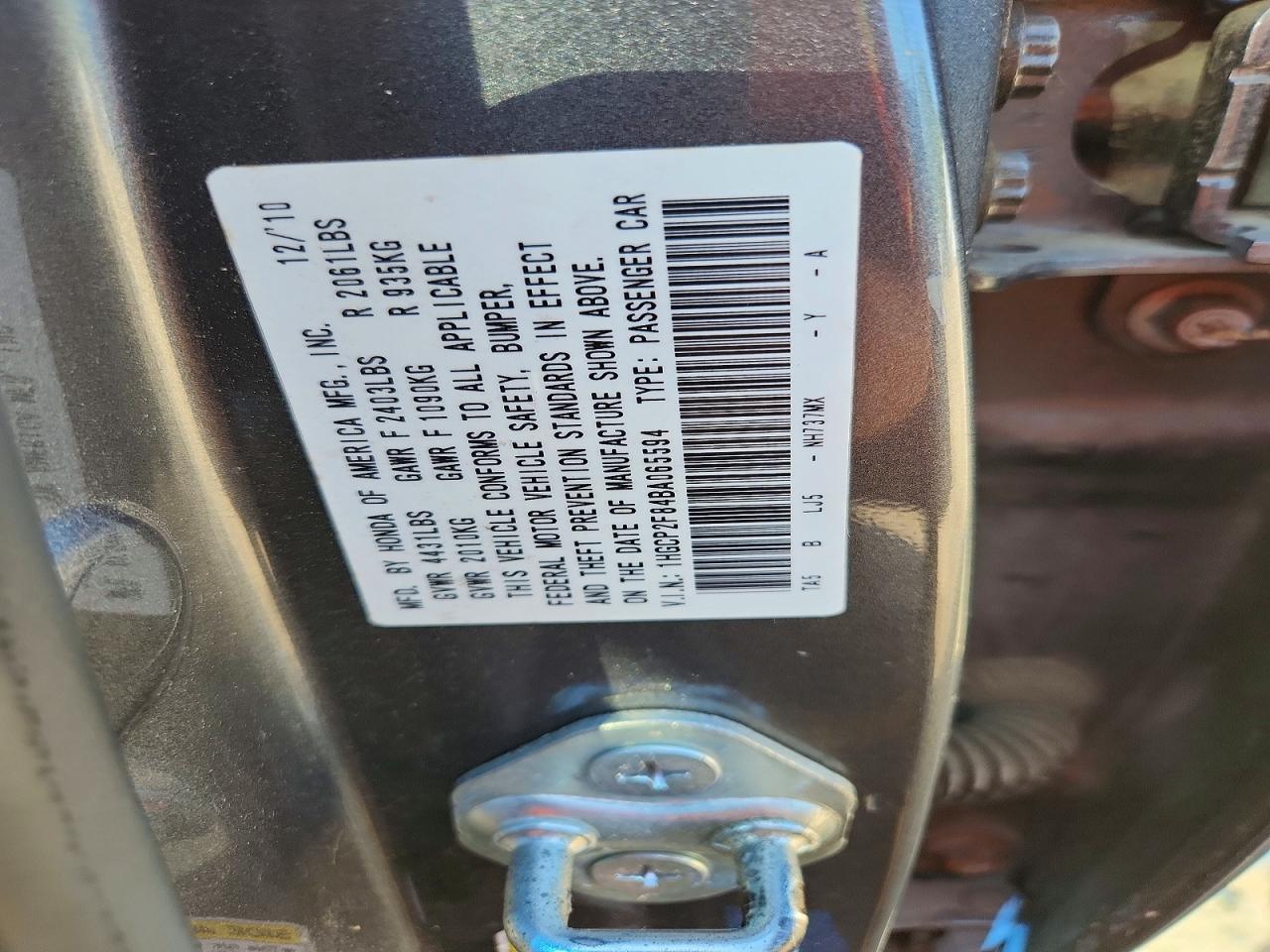 2011 HONDA ACCORD