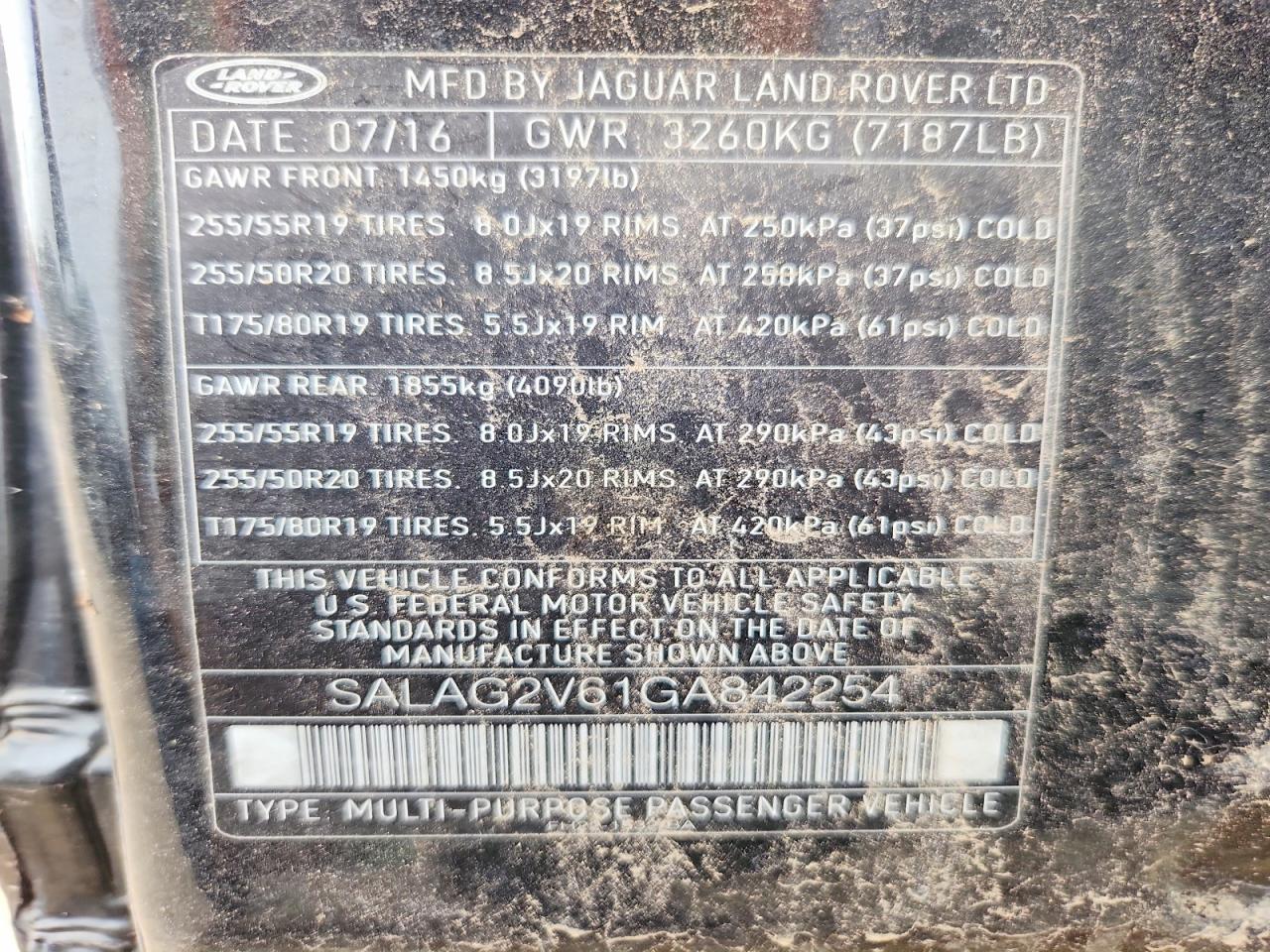 2016 LAND ROVER LR4