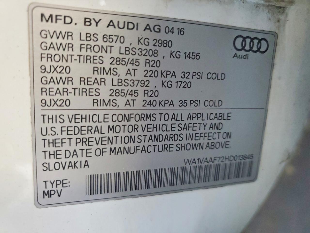 2017 AUDI Q7