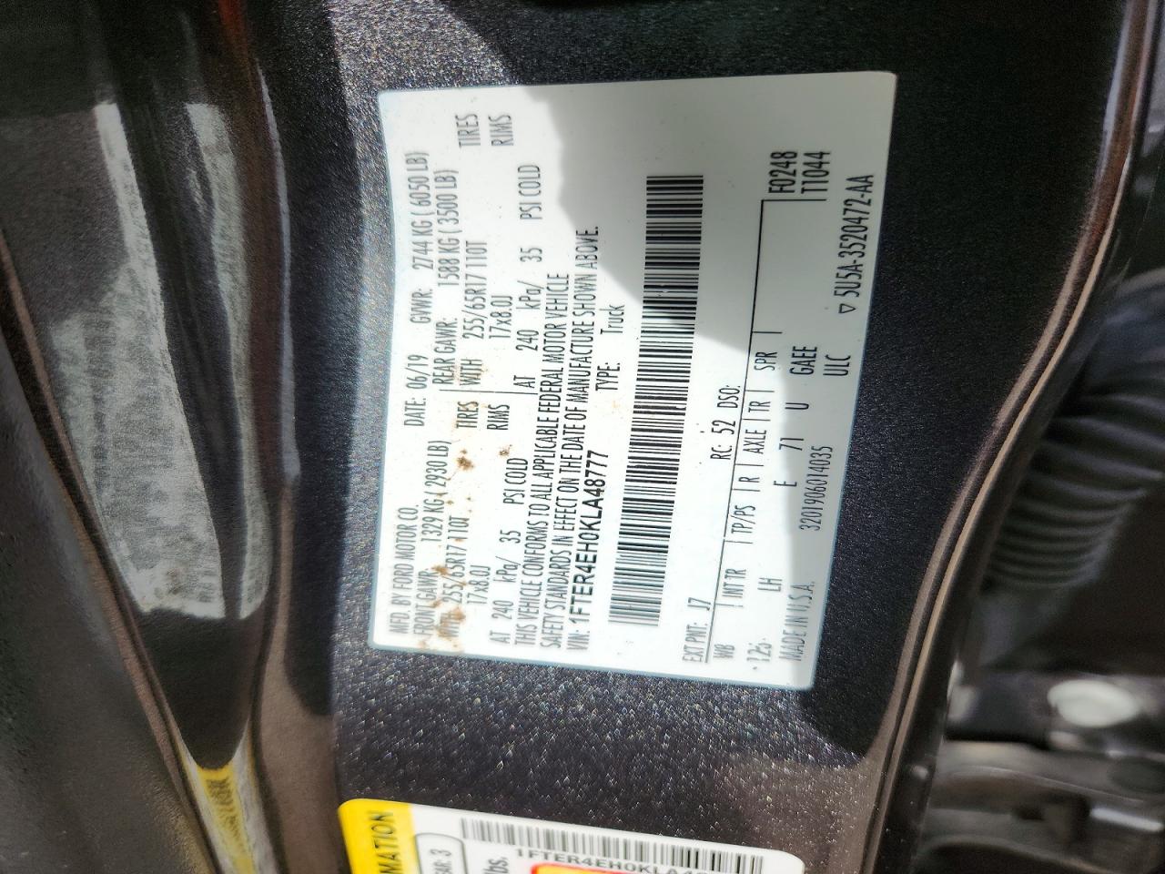 2019 FORD RANGER