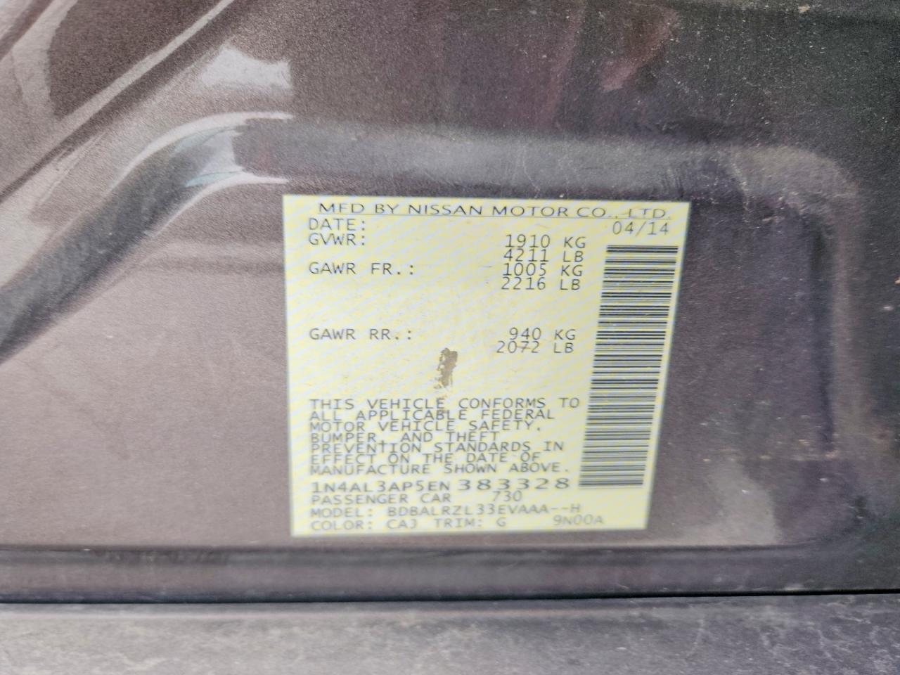 2014 NISSAN ALTIMA