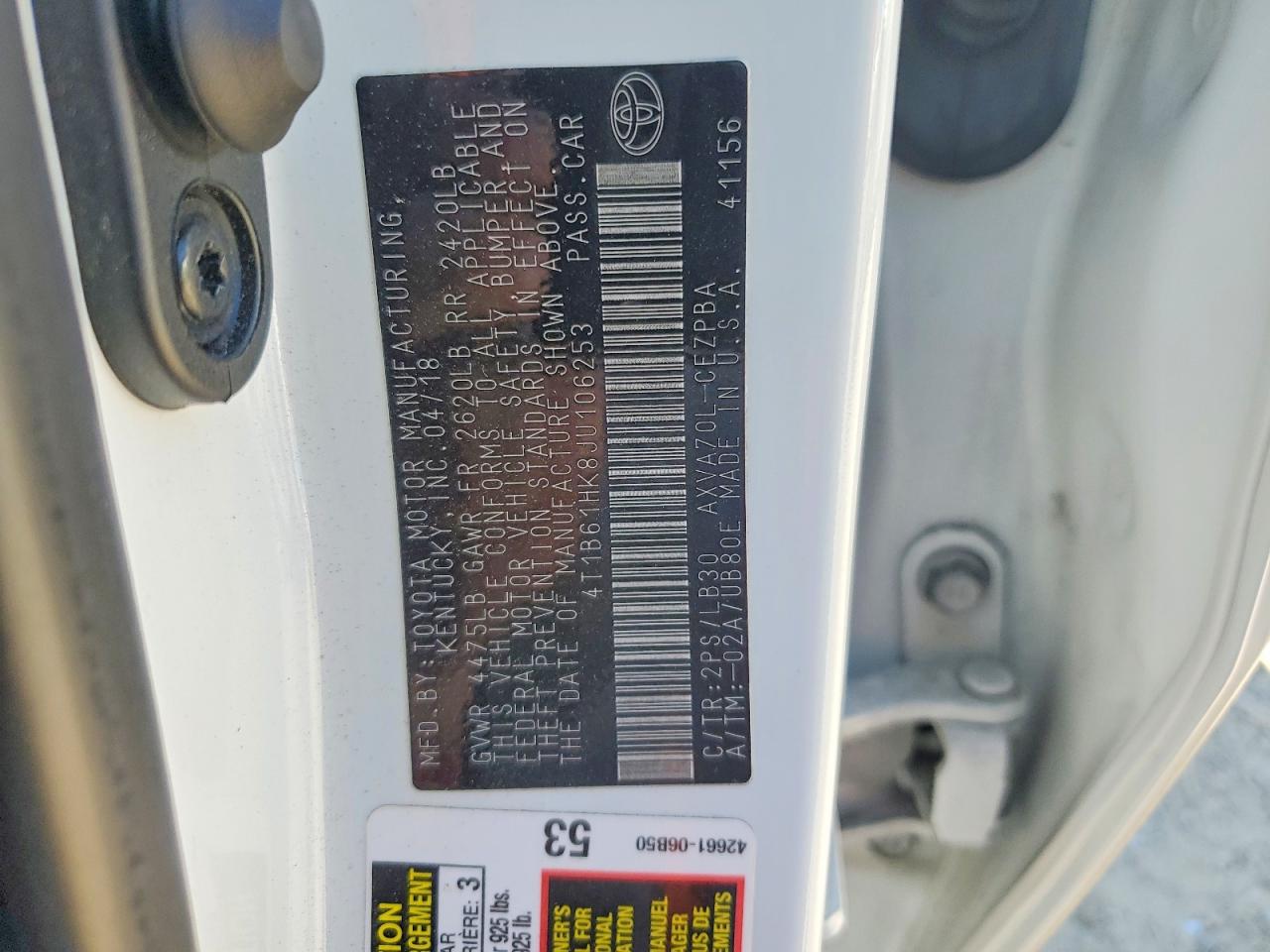 2018 TOYOTA CAMRY