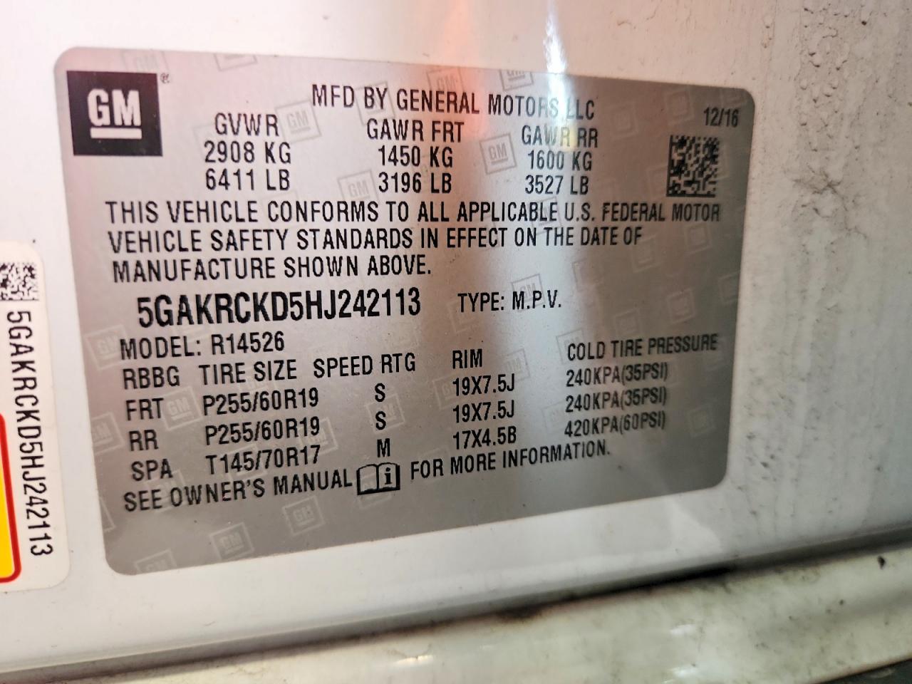 2017 BUICK ENCLAVE