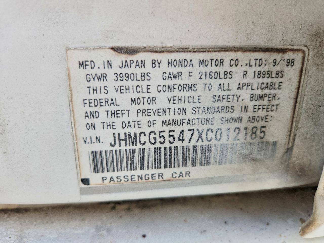 1999 HONDA ACCORD