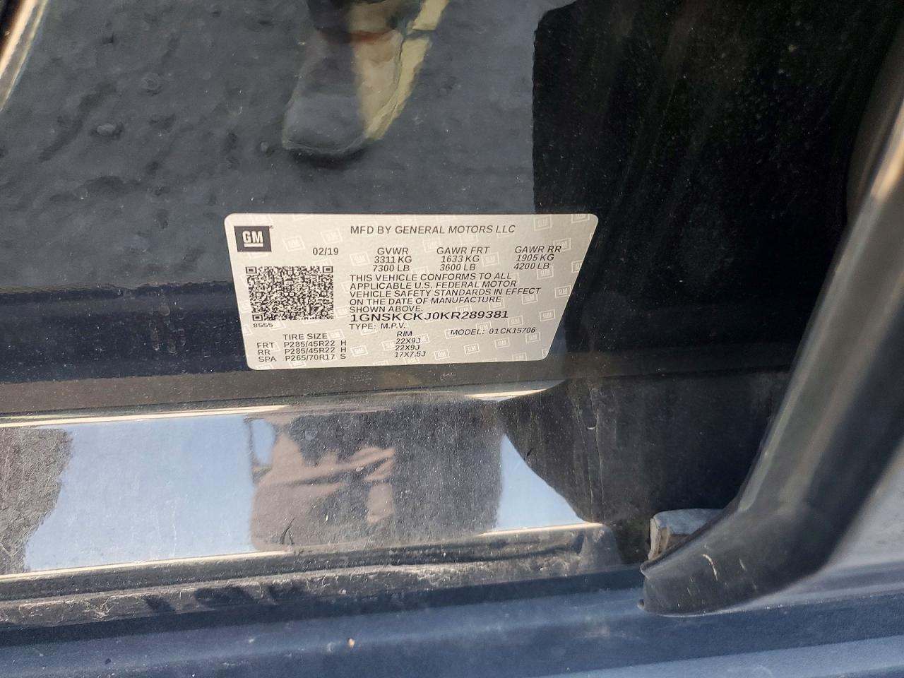 2019 CHEVROLET TAHOE