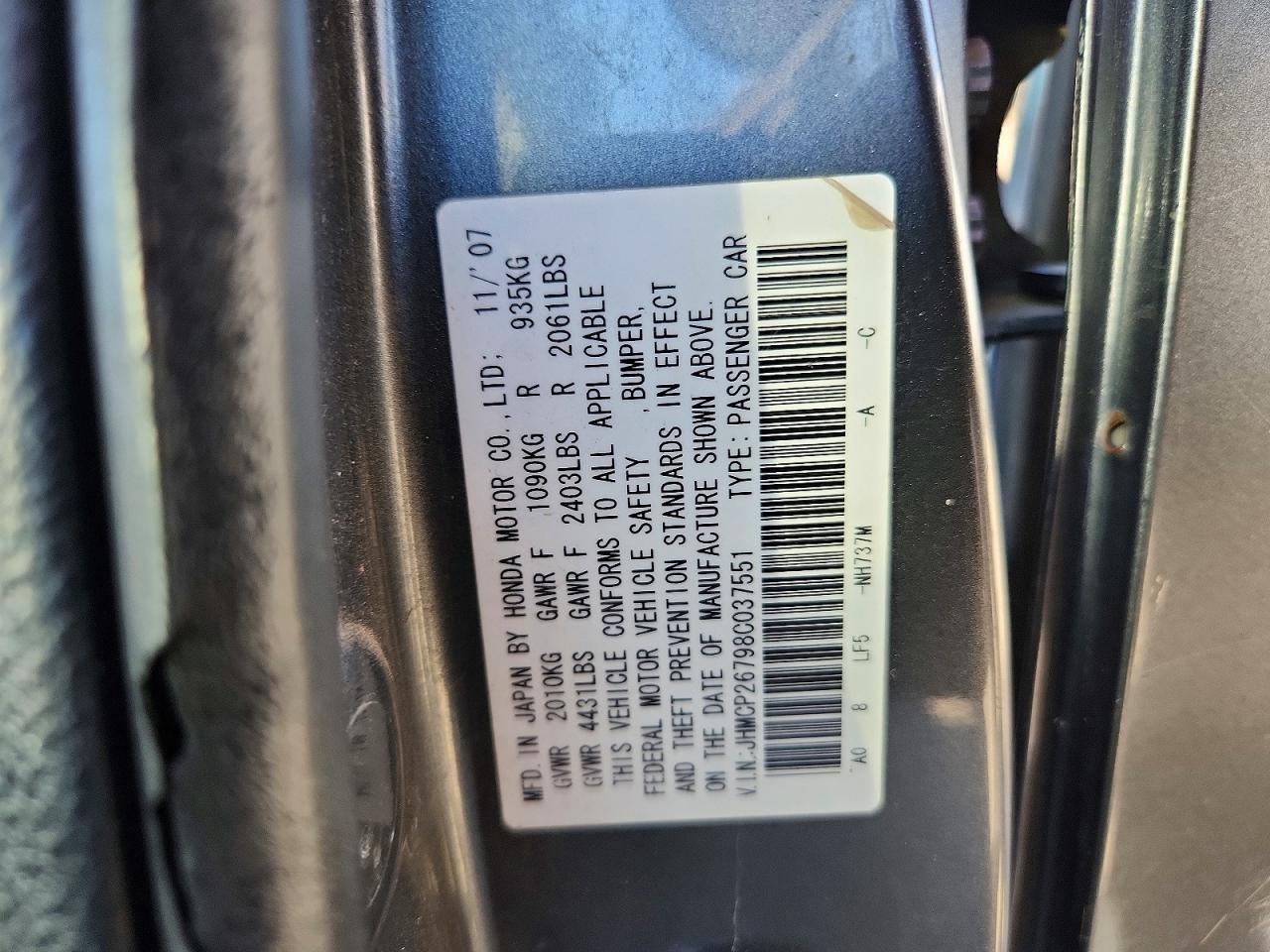 2008 HONDA ACCORD