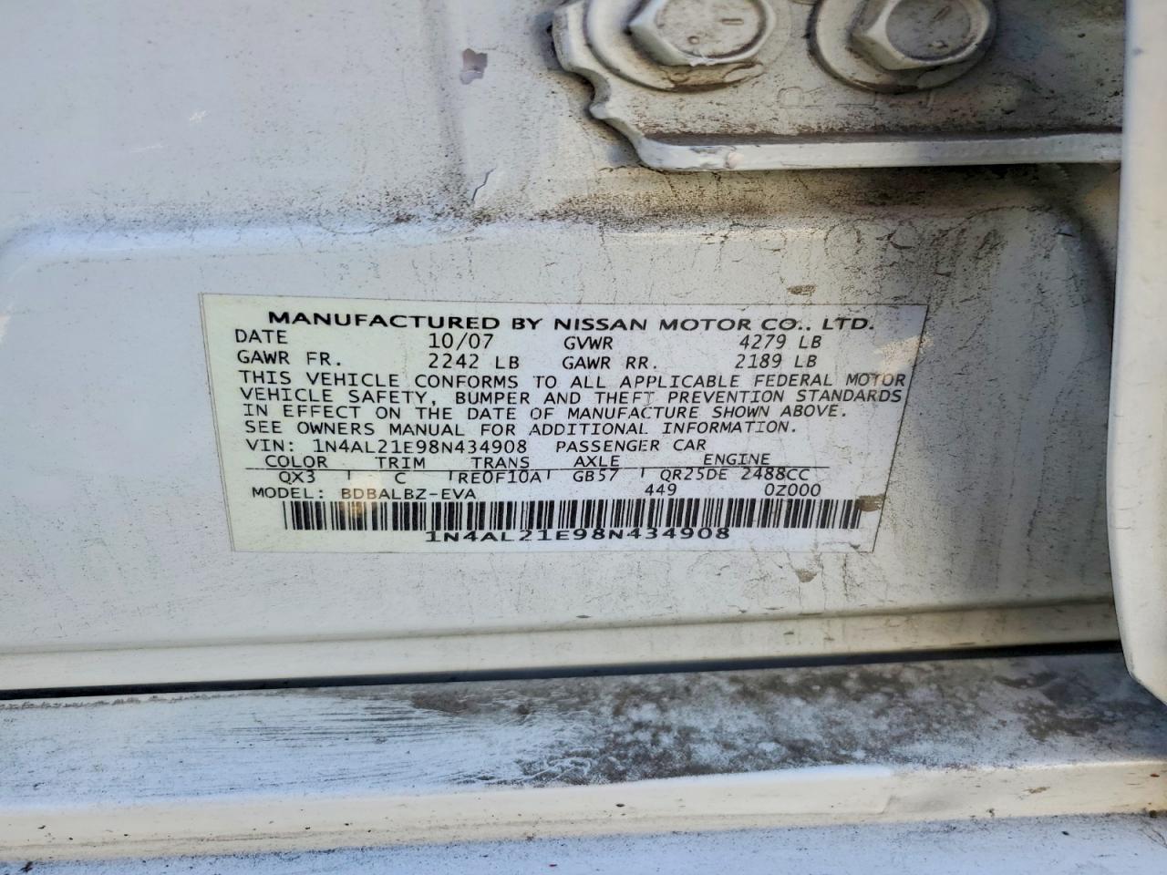 2008 NISSAN ALTIMA