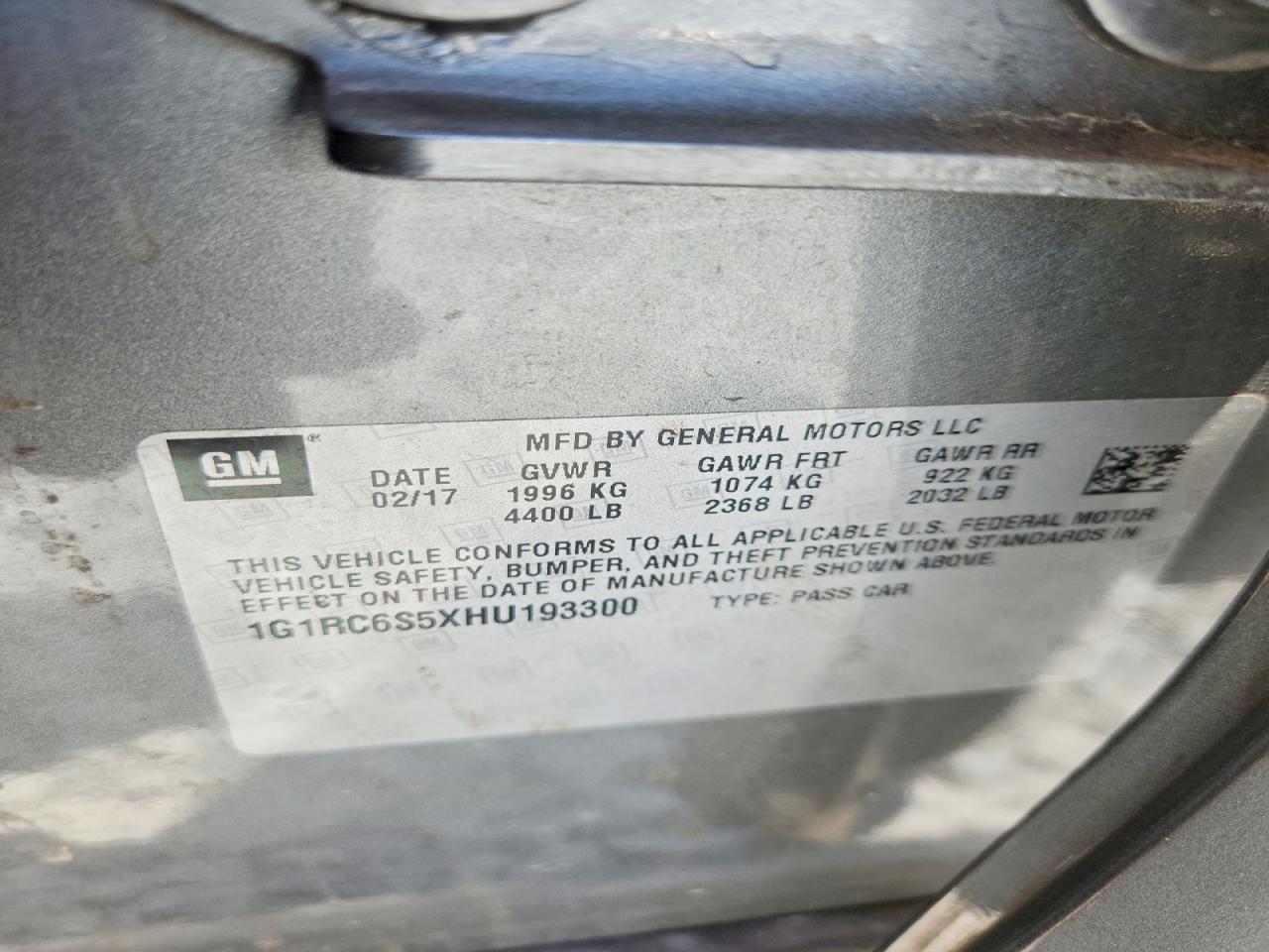 2017 CHEVROLET VOLT