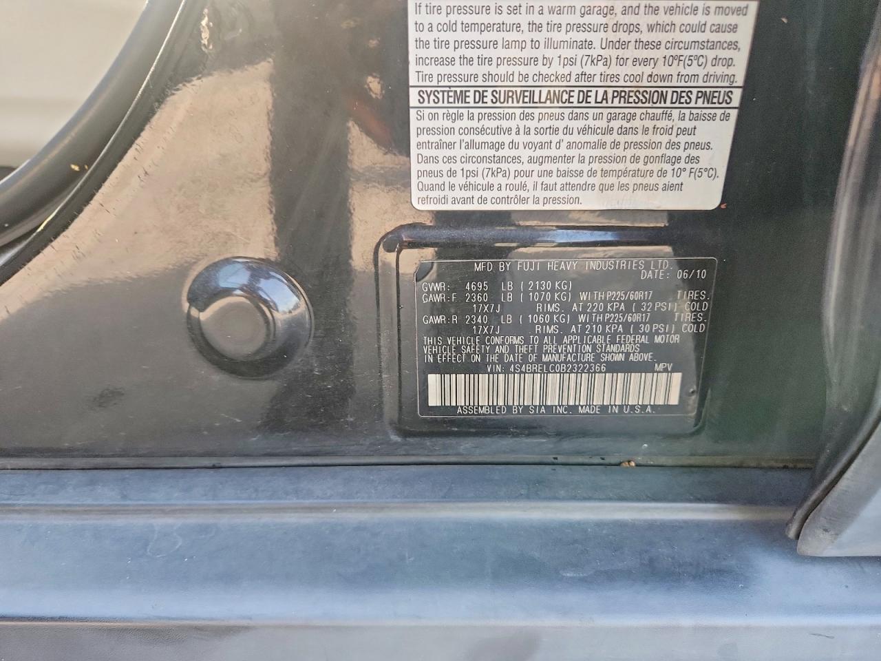 2011 SUBARU OUTBACK