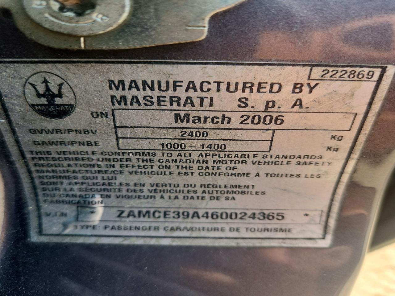2006 MASERATI QUATTROPOR