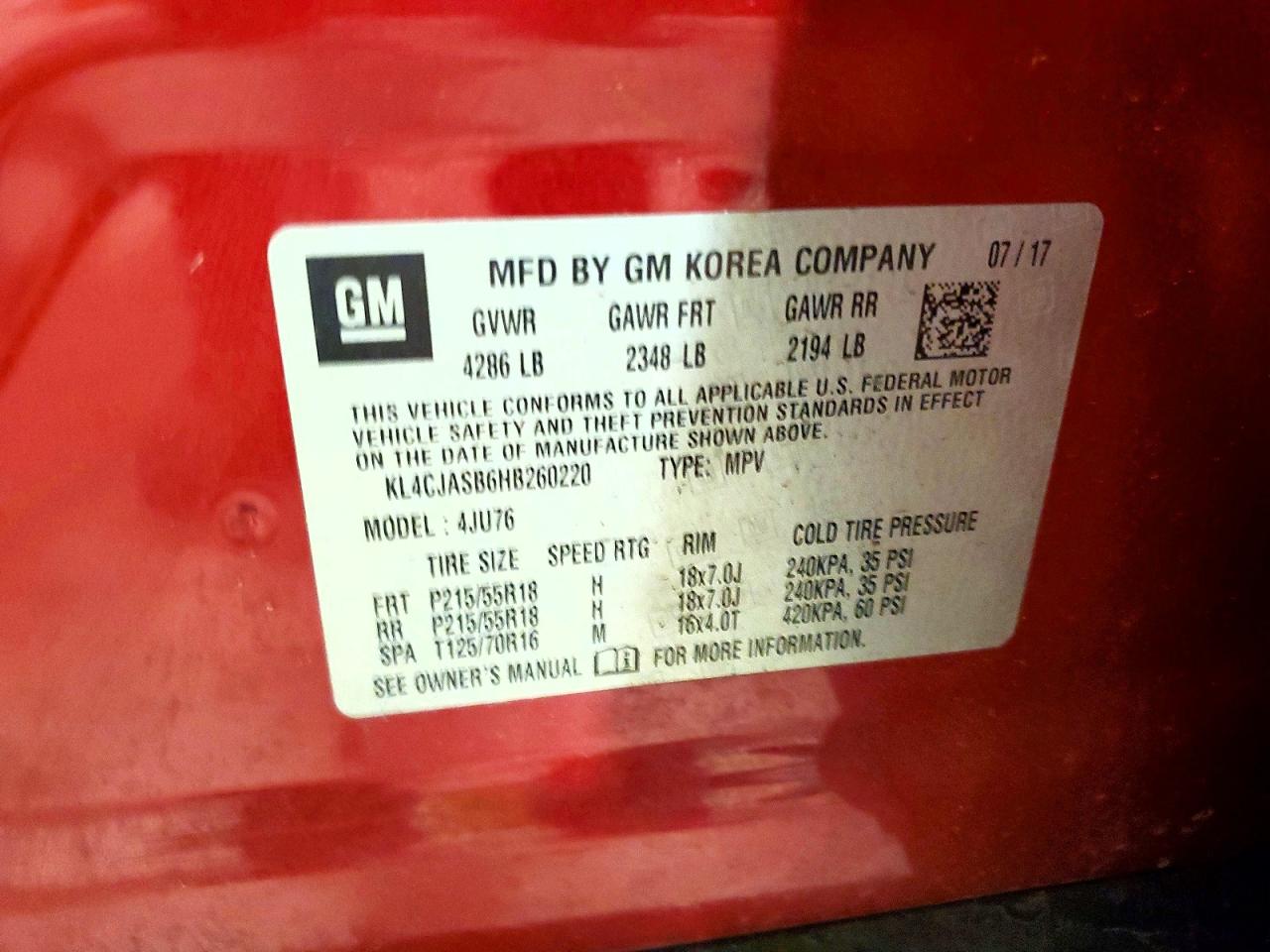 2017 BUICK ENCORE