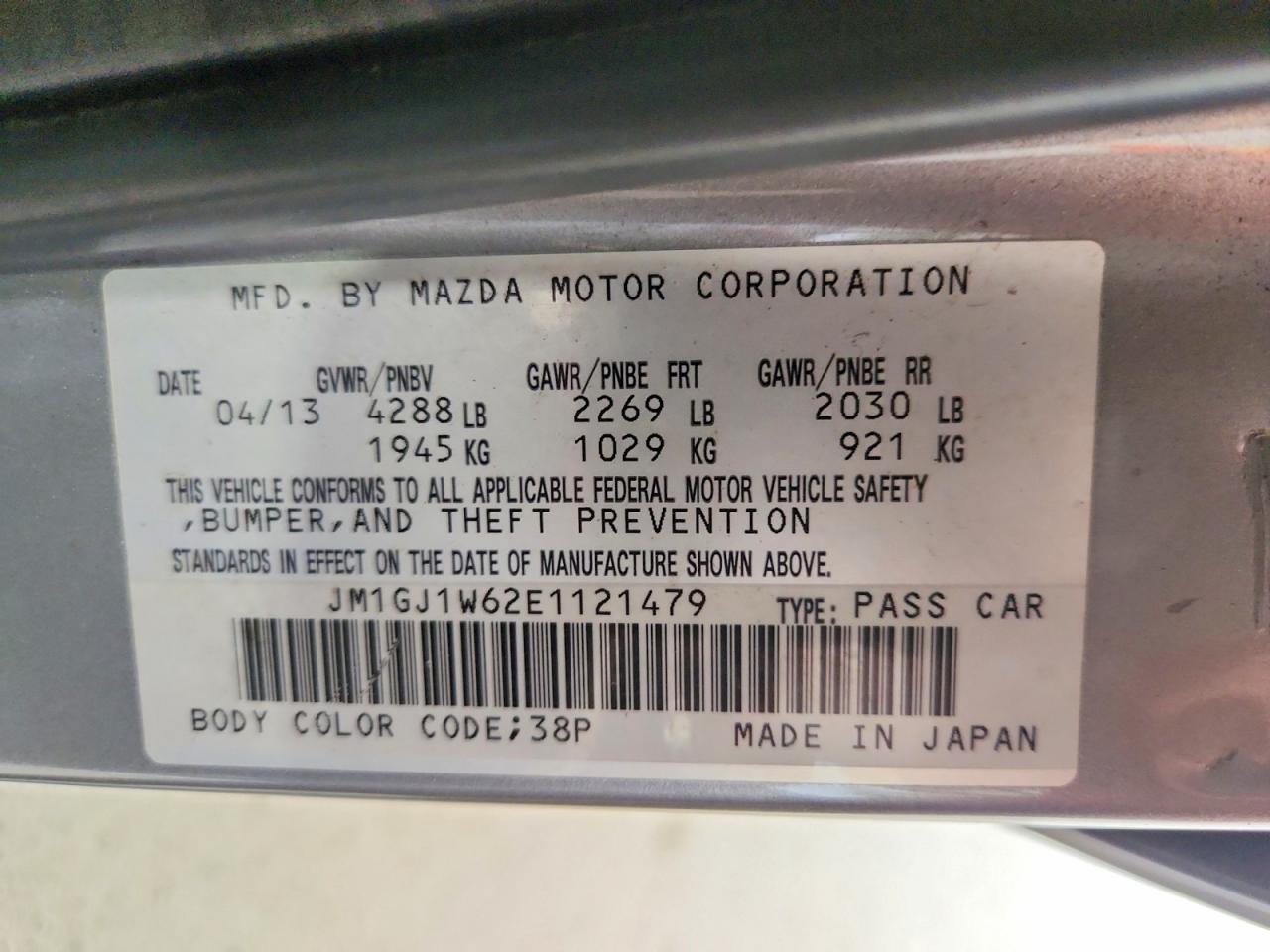 2014 MAZDA 6