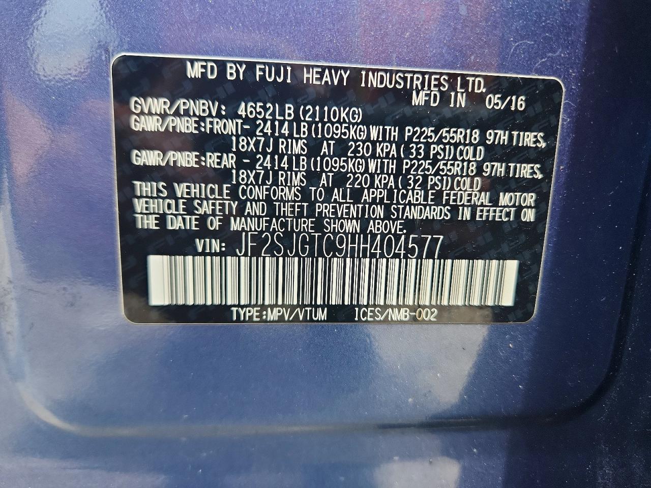 2017 SUBARU FORESTER