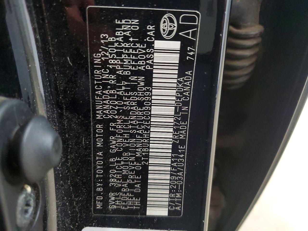 2014 TOYOTA COROLLA