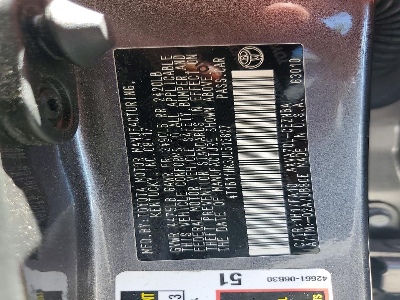 2018 TOYOTA CAMRY