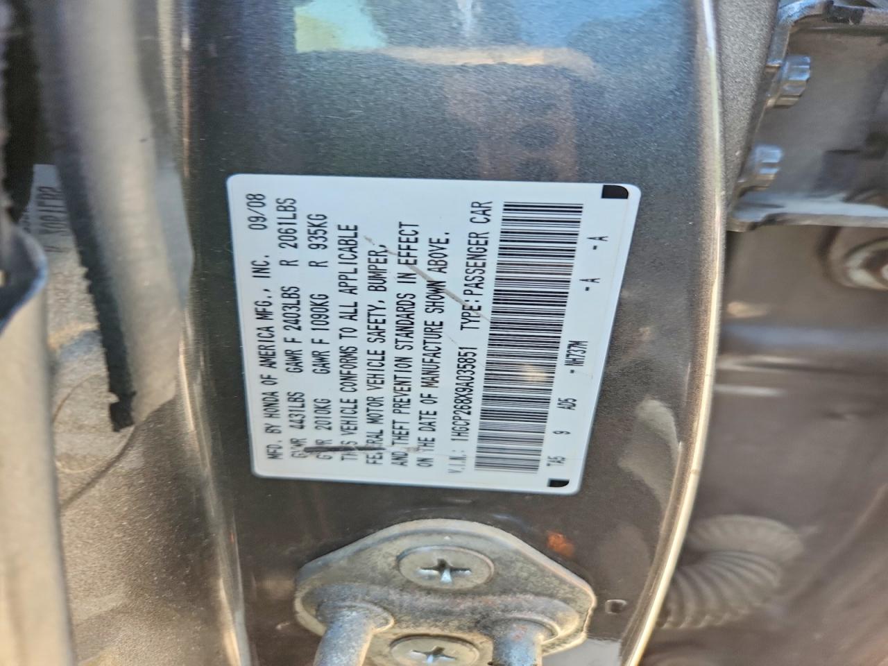 2009 HONDA ACCORD