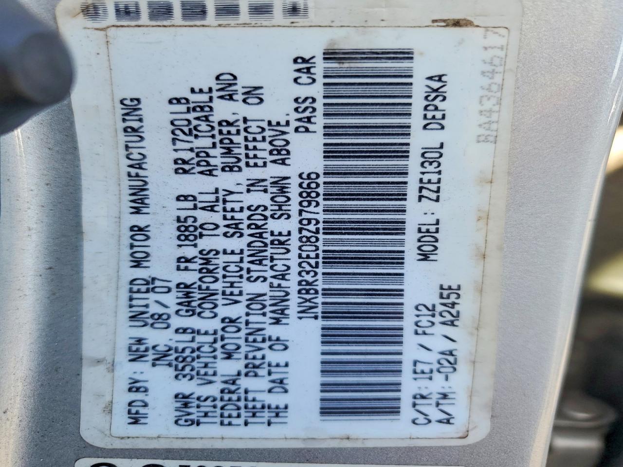 2008 TOYOTA COROLLA