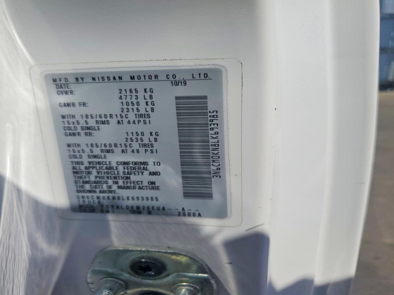 2020 NISSAN NV200 S