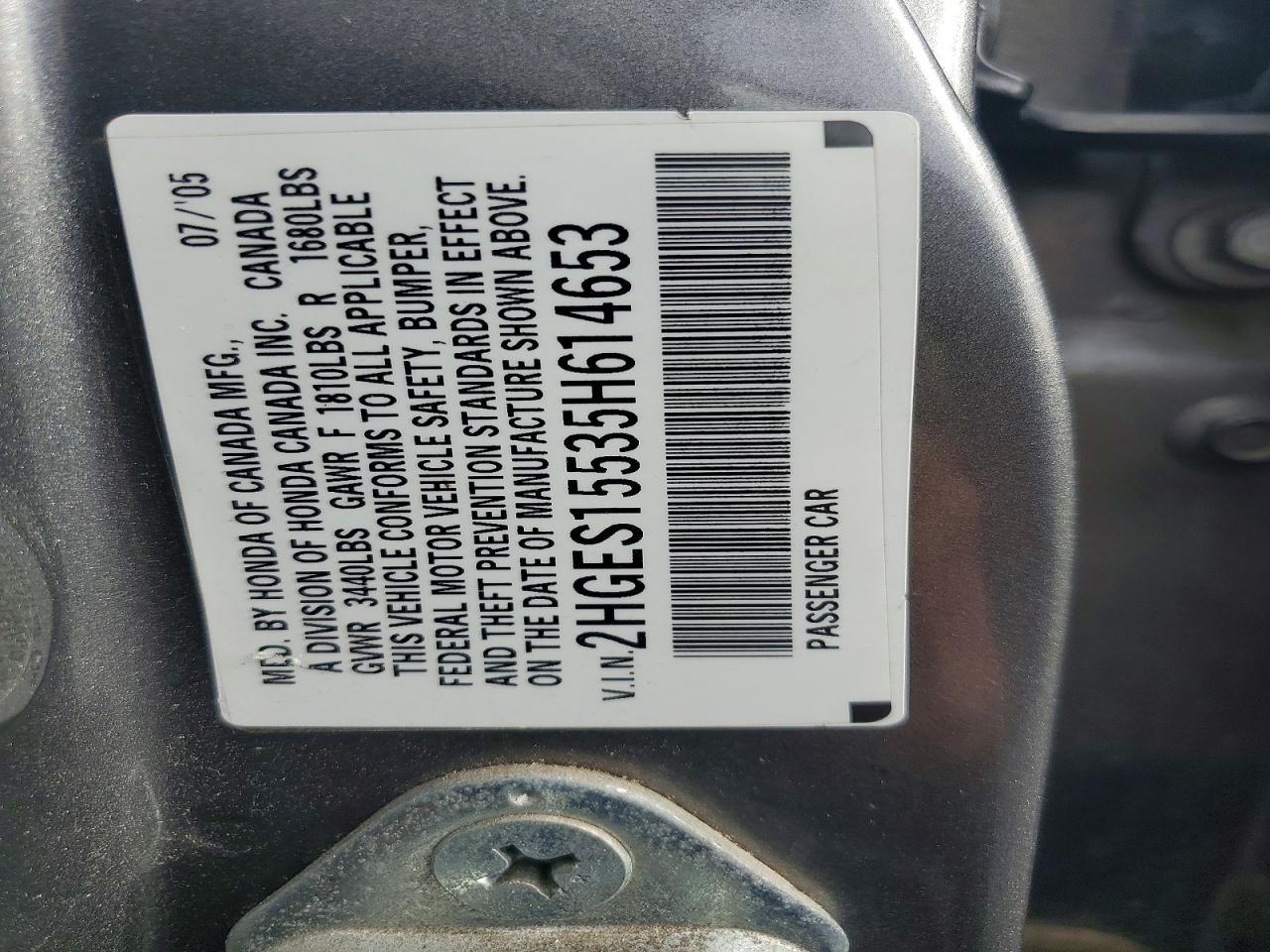 2005 HONDA CIVIC