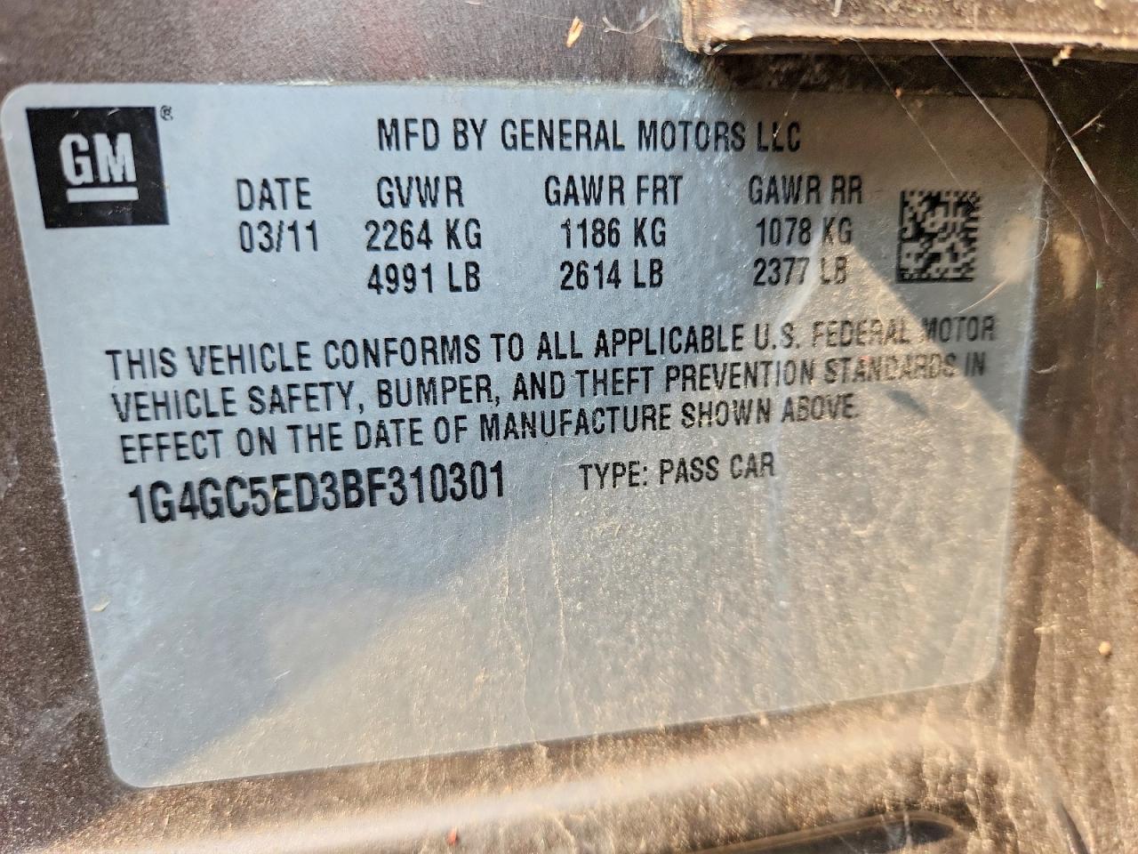 2011 BUICK LACROSSE