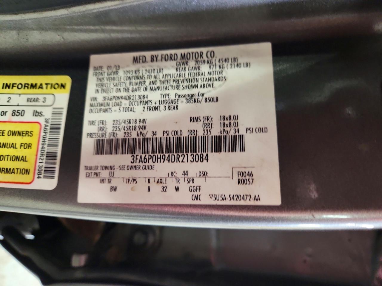 2013 FORD FUSION