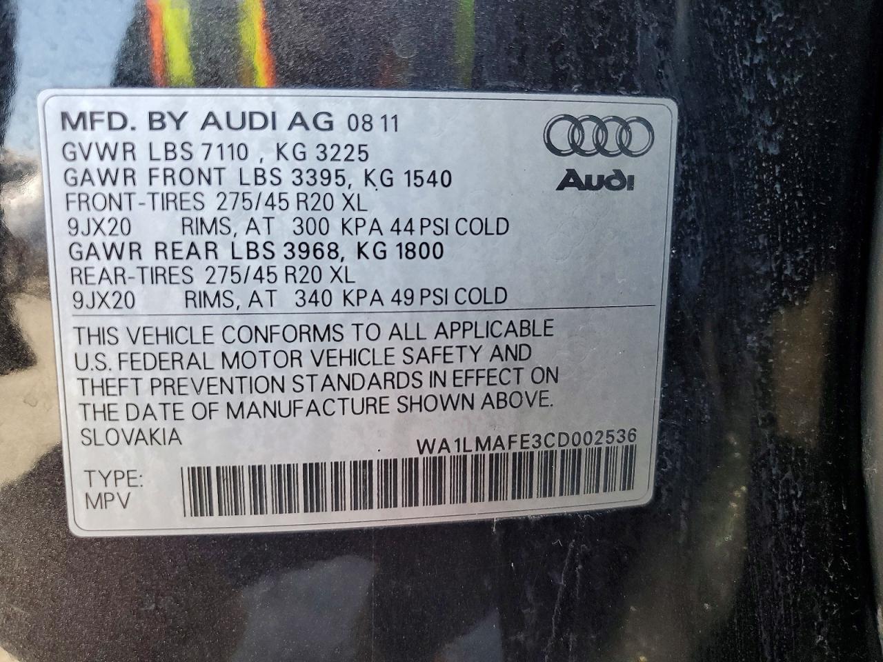 2012 AUDI Q7