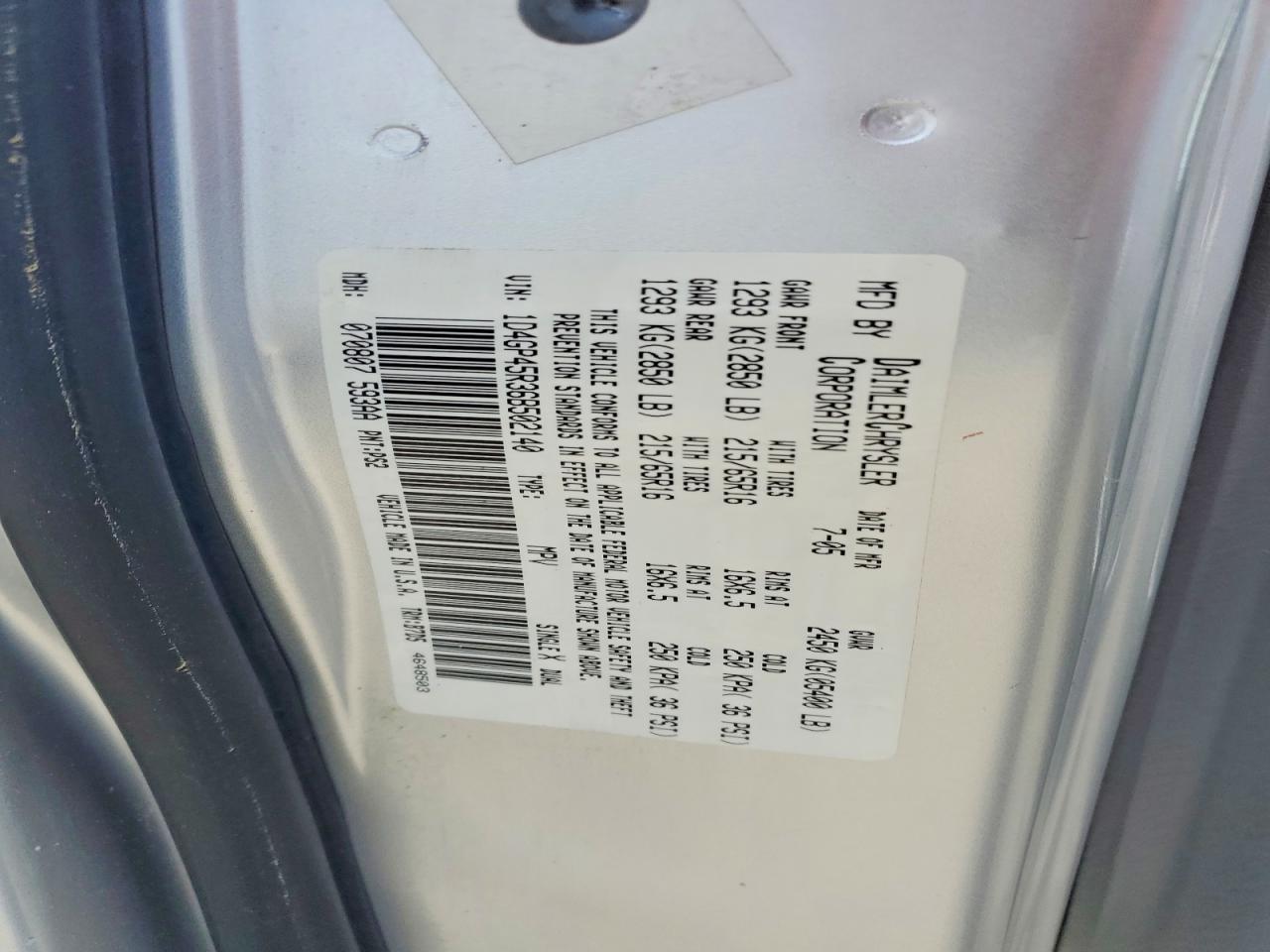 2006 DODGE CARAVAN