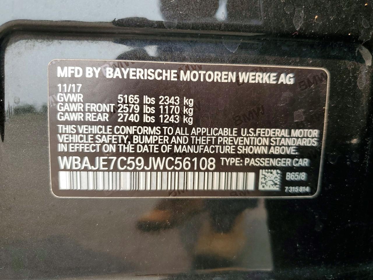 2018 BMW 5 SERIES