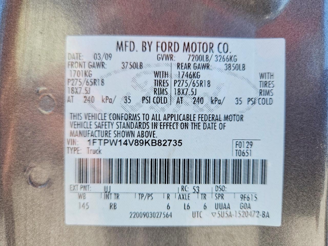 2009 FORD F150