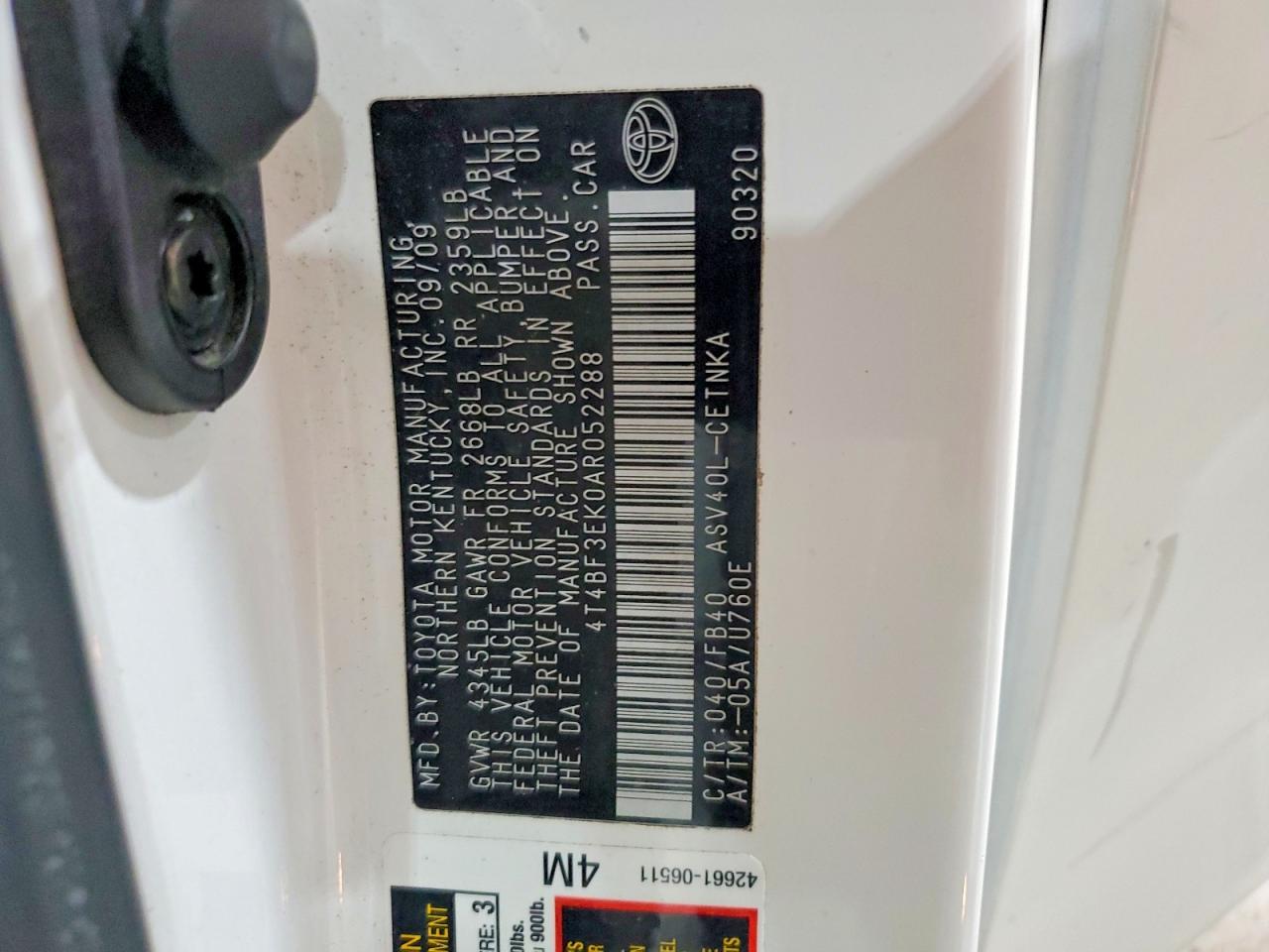 2010 TOYOTA CAMRY