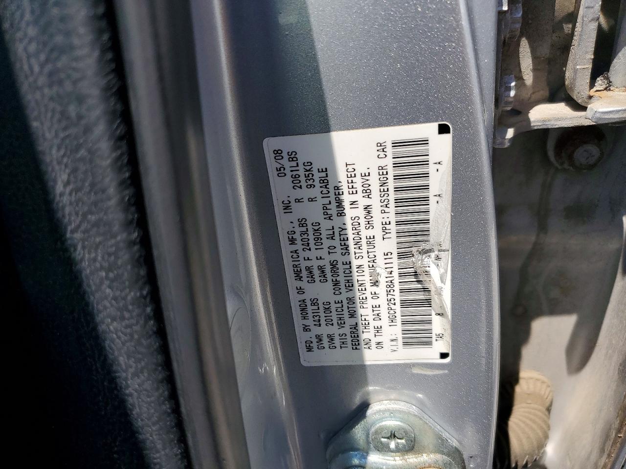 2008 HONDA ACCORD