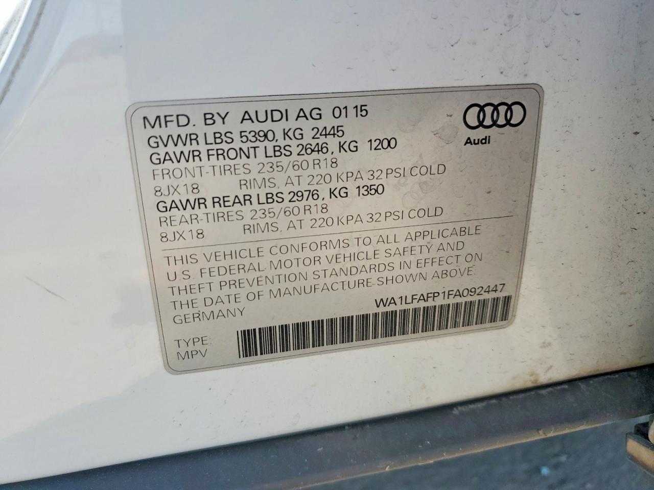 2015 AUDI Q5