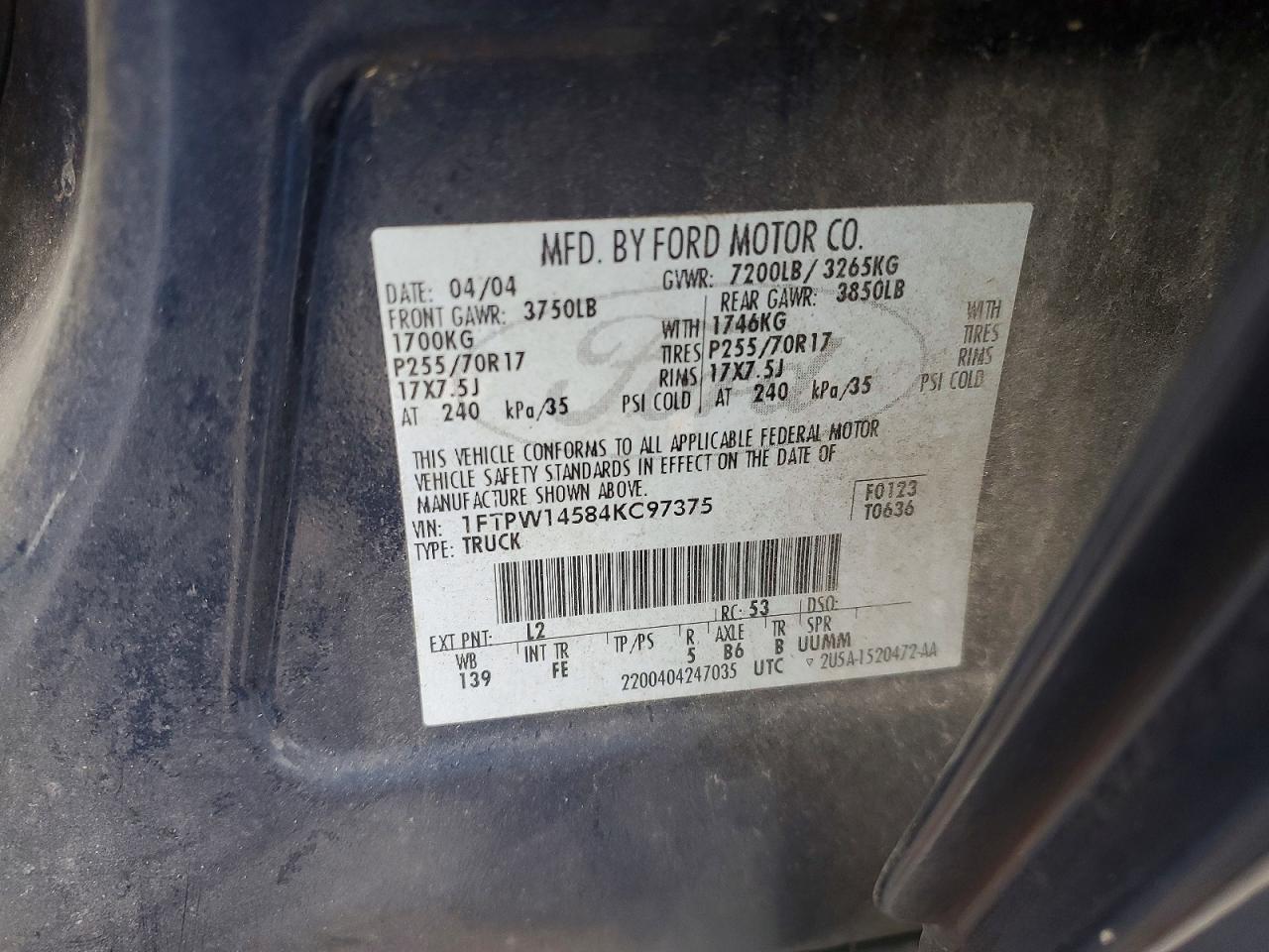2004 FORD F150