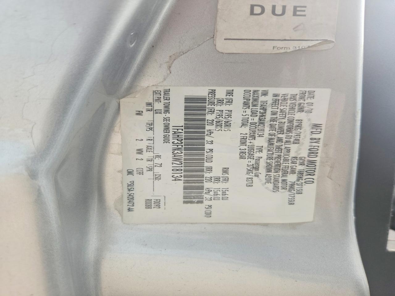 2010 FORD FOCUS