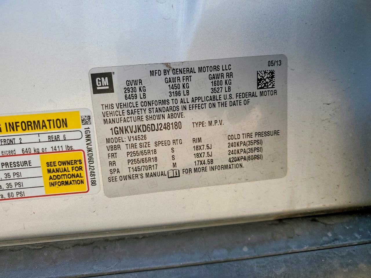 2013 CHEVROLET TRAVERSE
