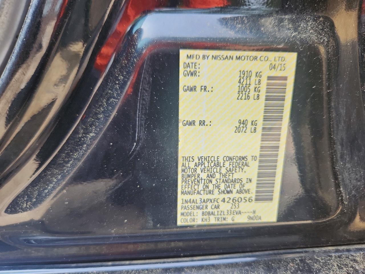 2015 NISSAN ALTIMA