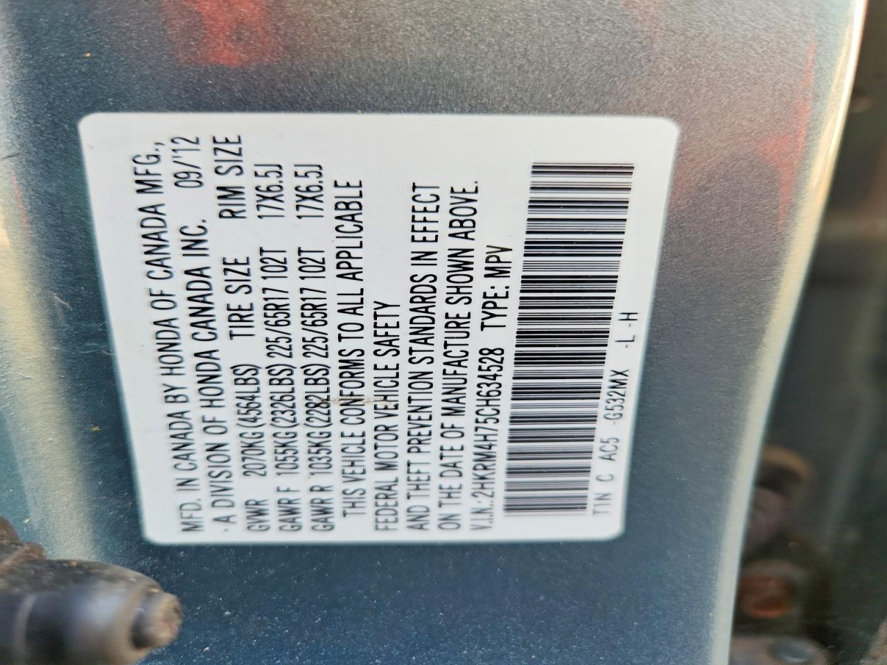 2012 HONDA CRV