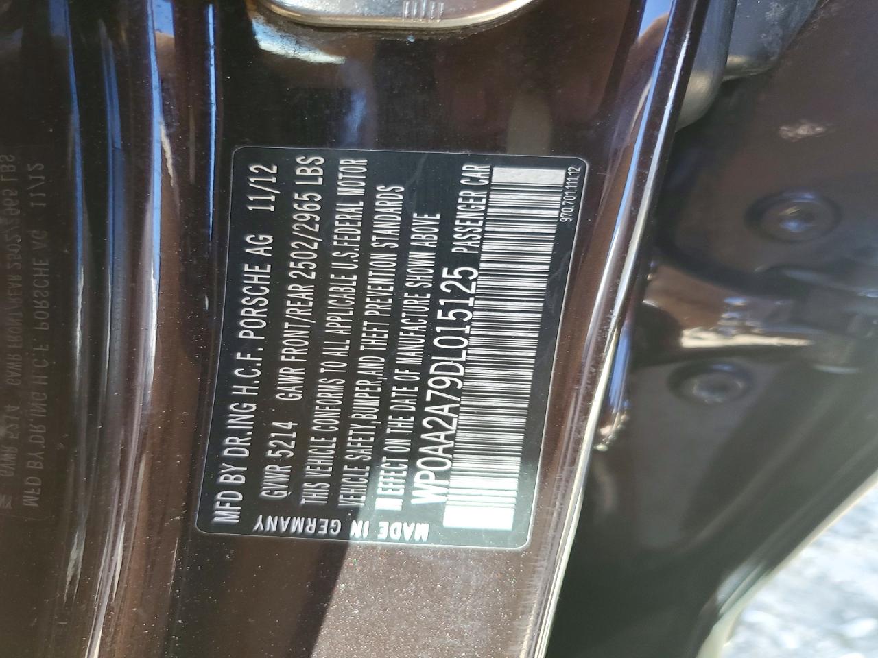 2013 PORSCHE PANAMERA