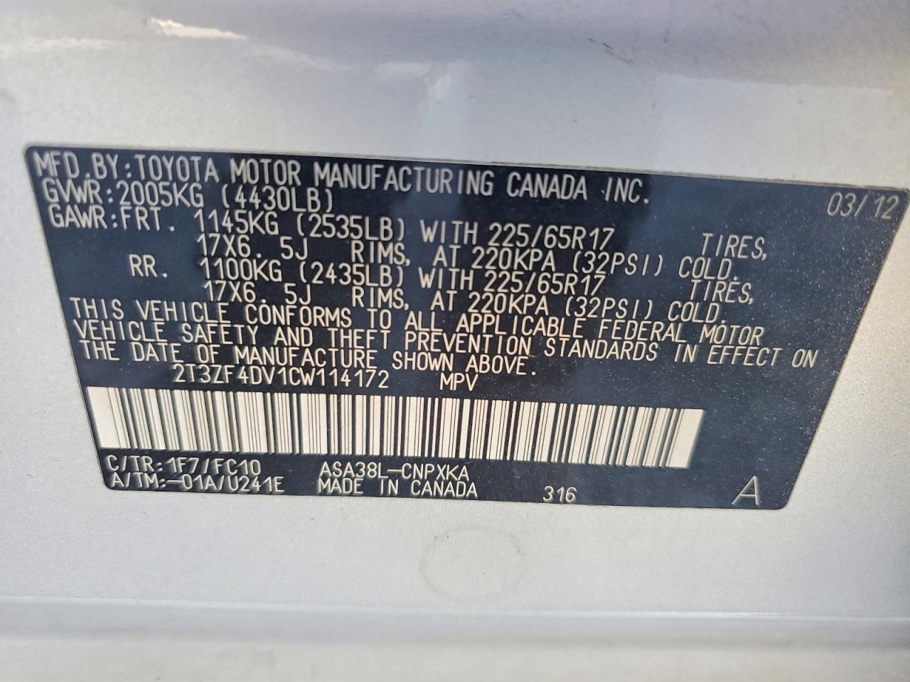 2012 TOYOTA RAV4