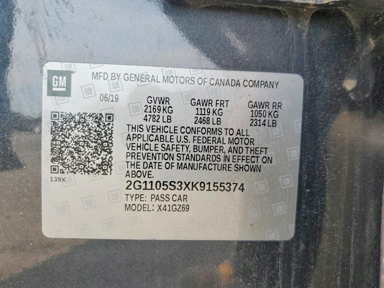 2019 CHEVROLET IMPALA