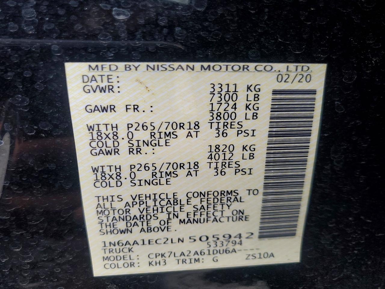 2020 NISSAN TITAN