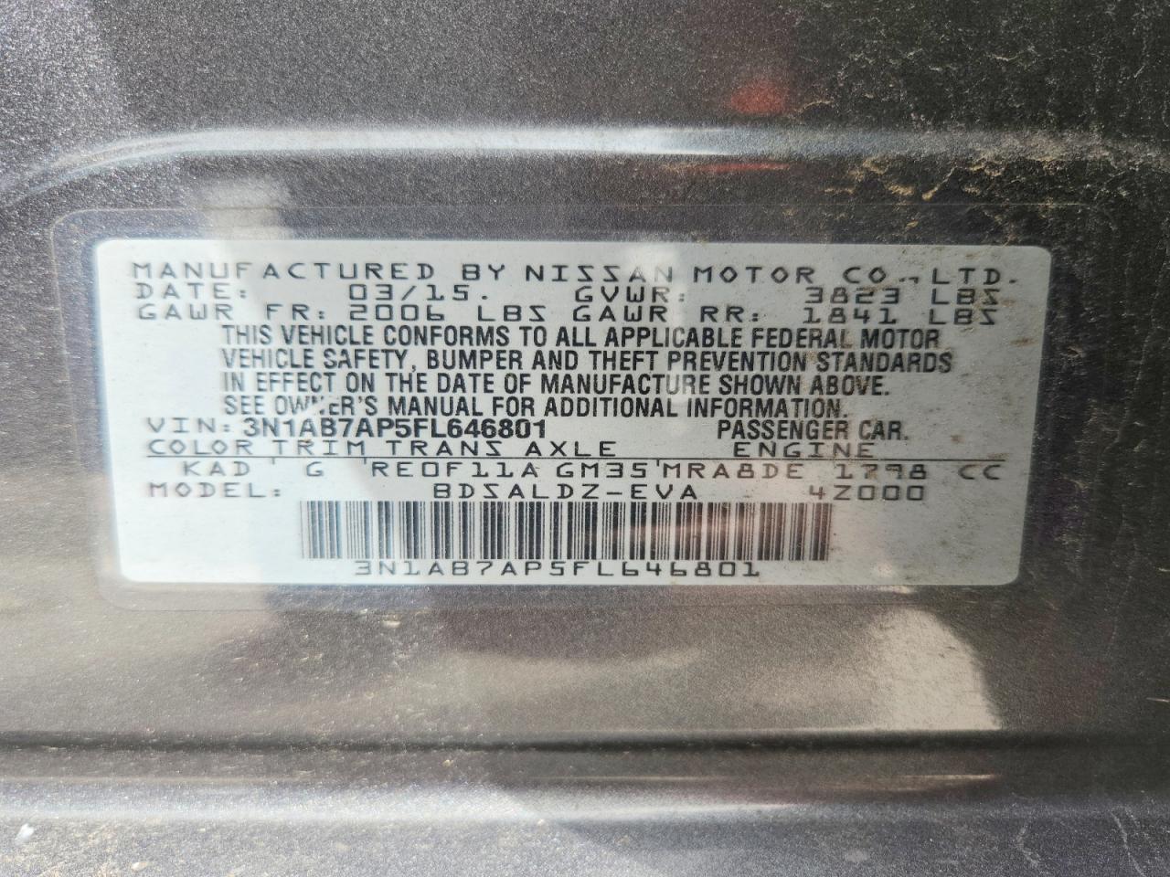 2015 NISSAN SENTRA