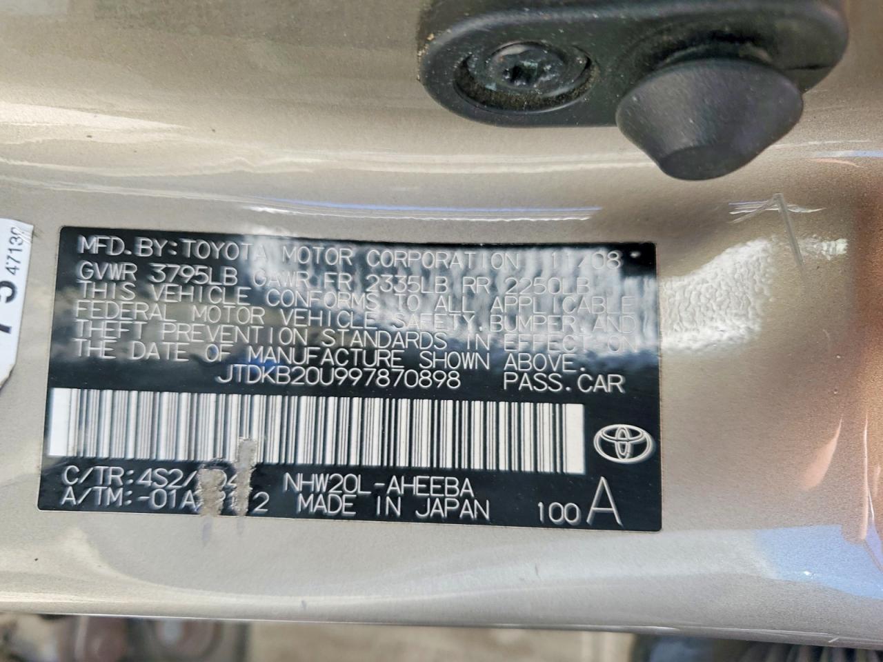 2009 TOYOTA PRIUS BASE